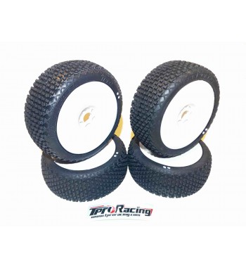 TPRO 1/8 OffRoad MEGABLOCK Sportline Tire Pre-Glued (SP-R3-Soft)(WH)(4)